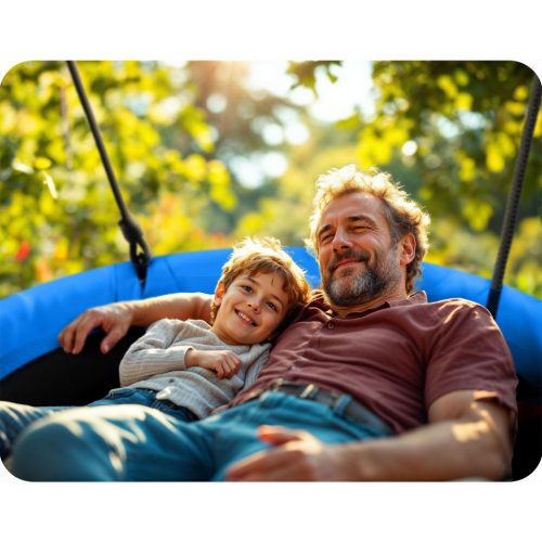 Swingo gólyafészek hinta 110 cm, kék és fekete - Neo-Sport-A