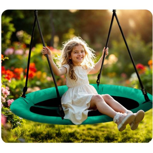 Swingo gólyafészek hinta 110 cm, zöld és fekete - Neo-Sport