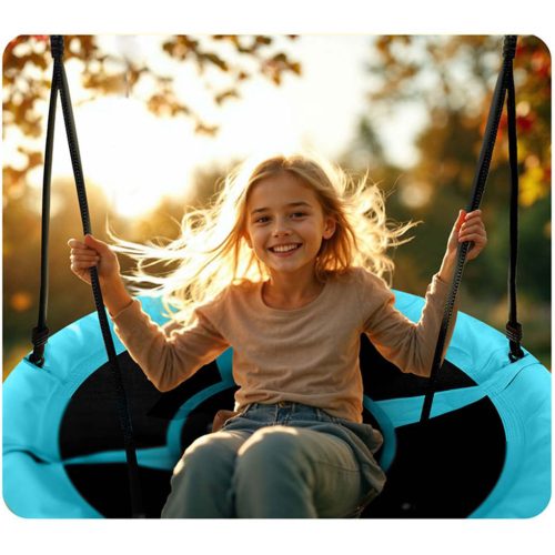 Swingo gólyafészek hinta 100 cm, türkizkék és fekete - Neo-Sport