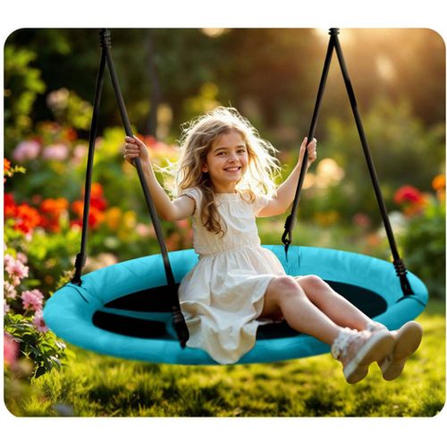 Swingo gólyafészek hinta 100 cm, türkizkék és fekete - Neo-Sport