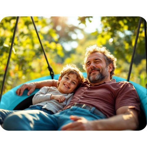 Swingo gólyafészek hinta 100 cm, türkizkék és fekete - Neo-Sport