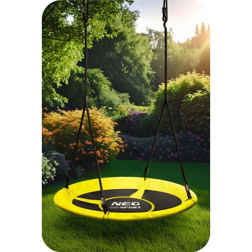 Swingo gólyafészek hinta 100 cm, neon zöld és fekete - Neo-Sport