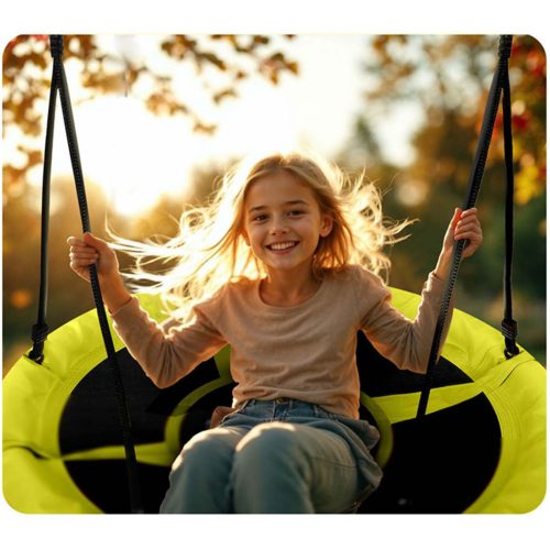 Swingo gólyafészek hinta 100 cm, neon zöld és fekete - Neo-Sport