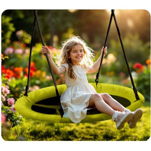 Swingo gólyafészek hinta 100 cm, neon zöld és fekete - Neo-Sport