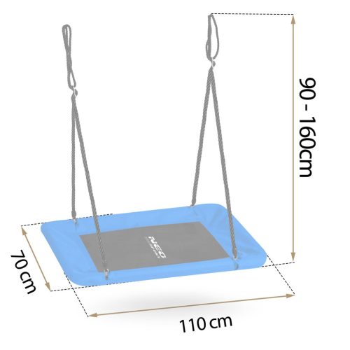 Négyszögletű gólyafészek hinta Neo-Sport Swingo 110 x 70 cm