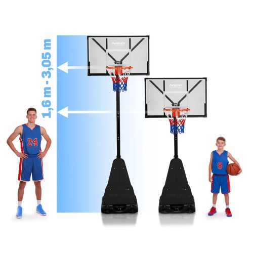 Állítható kosárlabda kosár 160-305cm, stabil, nagy, Neo-Sport NS-284