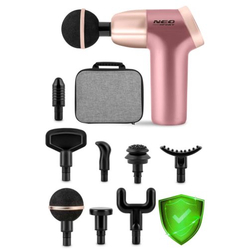 Testmasszázs pisztoly 8 tartozék NS-500 Neo-sport rózsaszín