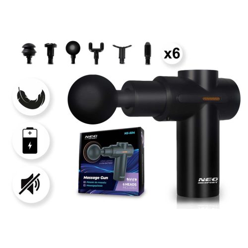 Testmasszázs pisztoly masszírozó 6 tartozékkal NS-504 Neo-sport fekete