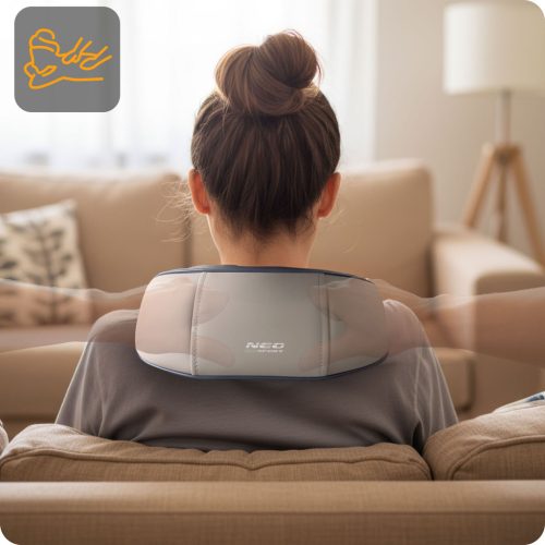 Neo-Sport NS-505 vezeték nélküli nyak- és hátmasszírozó shiatsu készülék 3 fűtési móddal