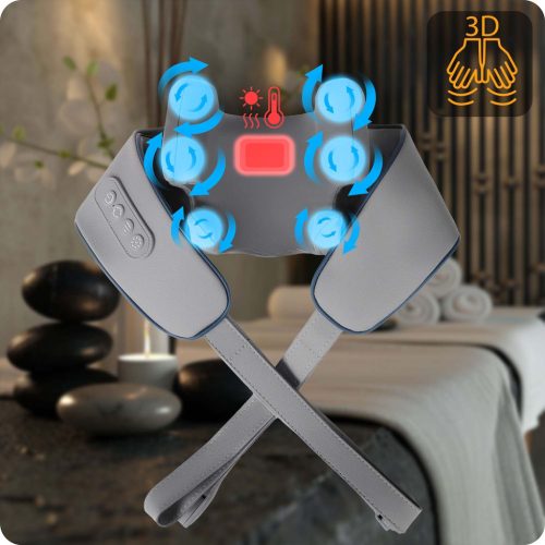 Neo-Sport NS-505 vezeték nélküli nyak- és hátmasszírozó shiatsu készülék 3 fűtési móddal