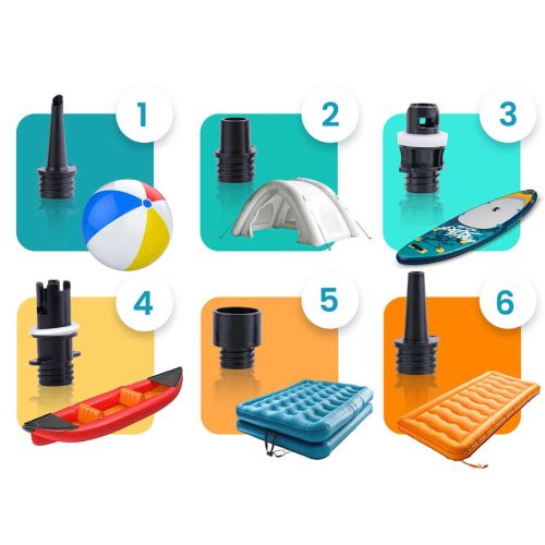 Elektromos pumpa SUP felfújható csónak matrachoz + 6 db 12V-os adapter Neo-Sport NS-713