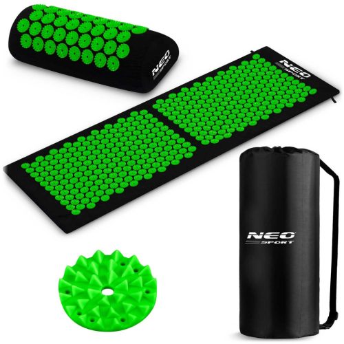 Neo-Sport NS-901 tüskés akupresszúrás szőnyeg, fekete és zöld