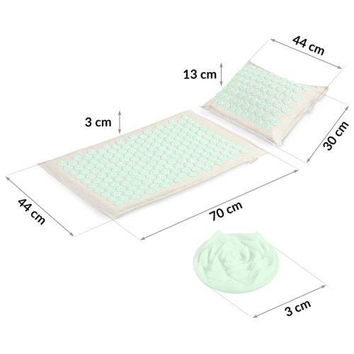 Neo-Sport 190201 tüskés akupresszúrás szőnyeg, szürke-menta