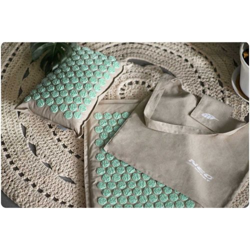 Neo-Sport 190201 tüskés akupresszúrás szőnyeg, szürke-menta