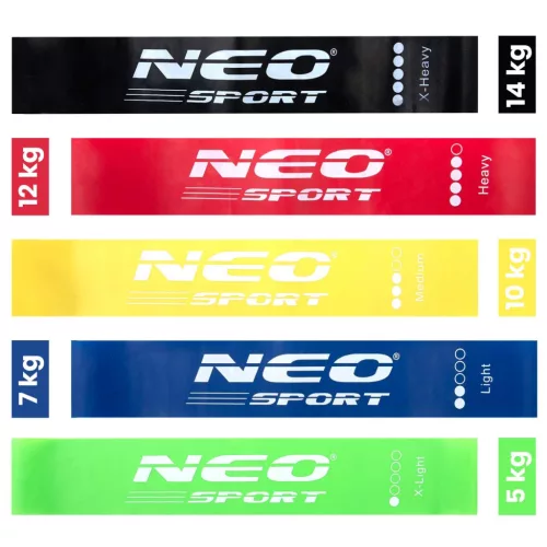 Ellenállás szalag készlet gyakorlatokhoz NS-959 Neo-Sport 5 db