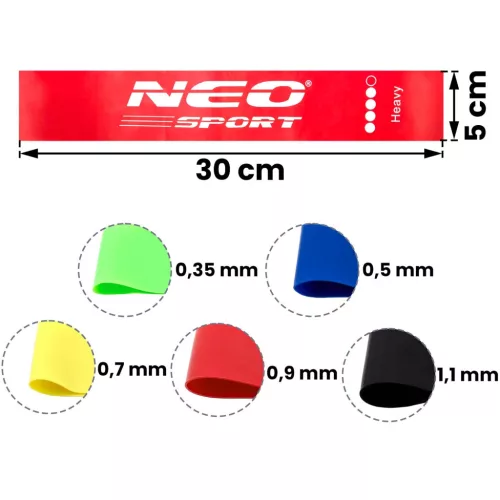 Ellenállás szalag készlet gyakorlatokhoz NS-959 Neo-Sport 5 db