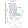 Corta Irodai karosszék , mesh , szürke és türkiz - Sofotel