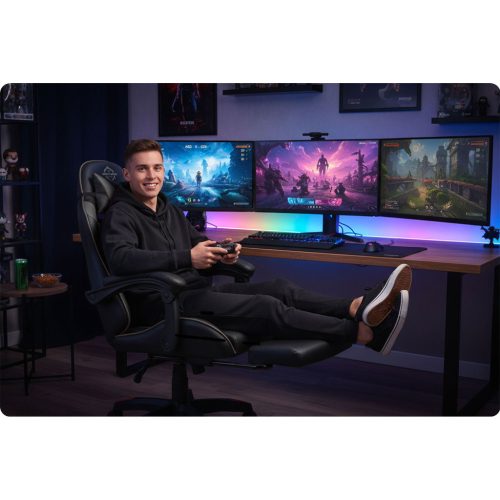 Sofotel Draknor II gamer szék, fekete és szürke