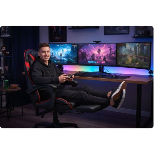 Sofotel Draknor II gamer szék, fekete és piros