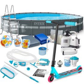   Keretes kerti medence 732 x 132 cm 20 az 1-ben INTEX 26340 + robogó INGYEN