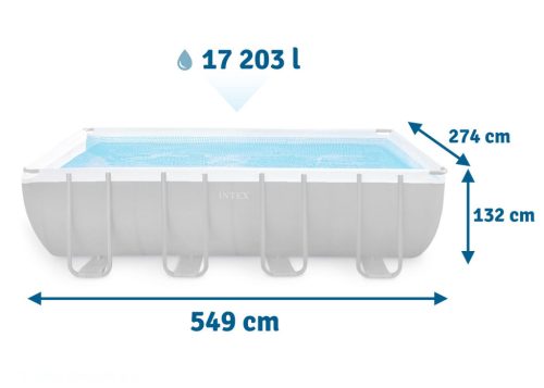 Keretes kerti medence 549 x 274 x 132 cm 18 az 1-ben INTEX 26356