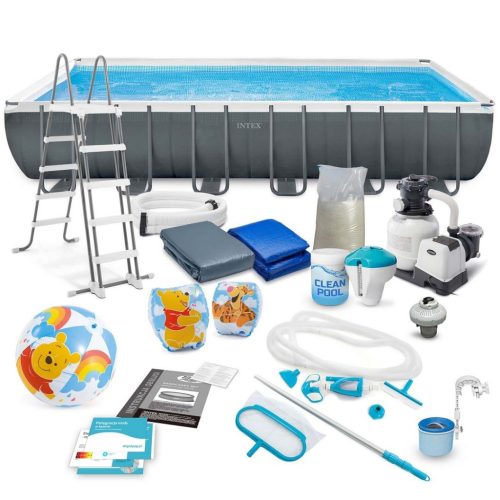 Keretes kerti medence 732 x 366 x 132 cm 21 az 1-ben INTEX 26364 + INGYENES robogó