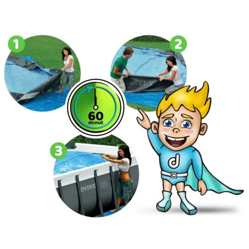 Keretes kerti medence 732 x 366 x 132 cm 10 az 1-ben INTEX 26364