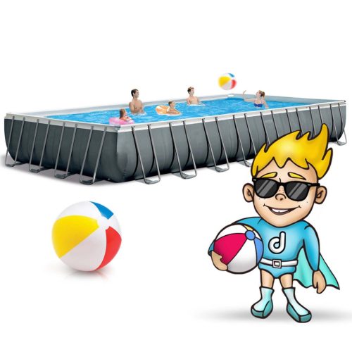 Keretes kerti medence 975 x 488 x 132 cm 21 az 1-ben INTEX 26374