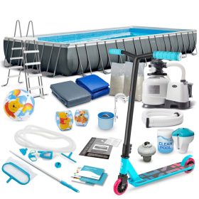   Keretes kerti medence 975 x 488 x 132 cm 21 az 1-ben INTEX 26374 + INGYENES robogó