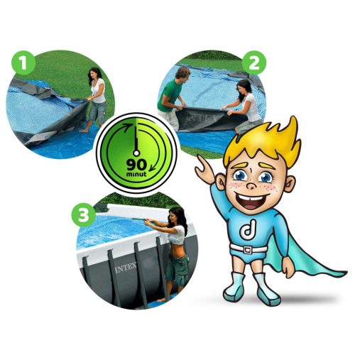 Keretes kerti medence 975 x 488 x 132 cm 8 az 1-ben INTEX 26374