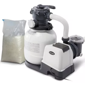 Homokszűrő szivattyú 7900 l/h INTEX 26646 + homok 25 kg