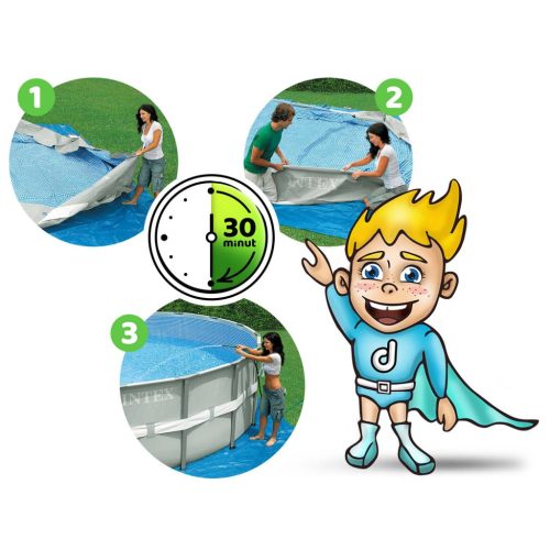 Keretes kerti medence 305 x 76 cm 15 az 1-ben INTEX 26702