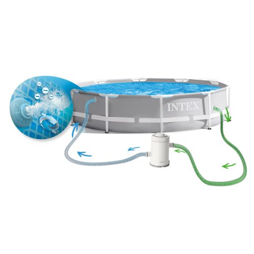Keretes kerti medence 305 x 76 cm 15 az 1-ben INTEX 26702 + buborékgép INGYEN