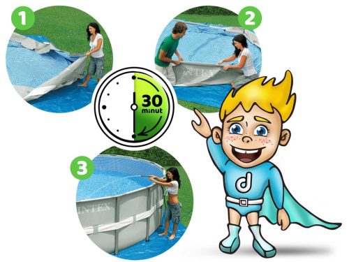 Keretes kerti medence 305 x 76 cm 3 az 1-ben INTEX 26702