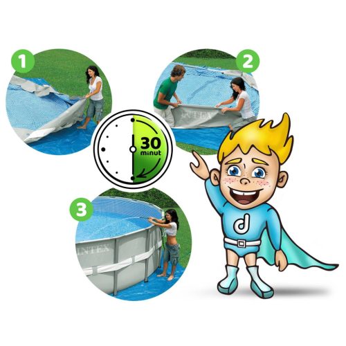 Keretes kerti medence 366 x 99 cm 17 az 1-ben INTEX 26716