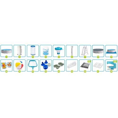 Keretes kerti medence 366 x 99 cm 17 az 1-ben INTEX 26716