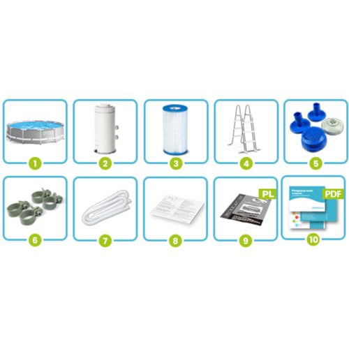 Keretes kerti medence 366 x 99 cm 4 az 1-ben INTEX 26716GN