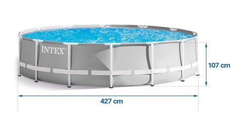 Keretes kerti medence 427 x 107 cm 12 az 1-ben INTEX 26720GN