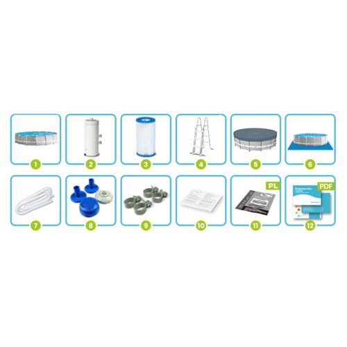 Keretes kerti medence 457 x 107 cm 12 az 1-ben INTEX 26724