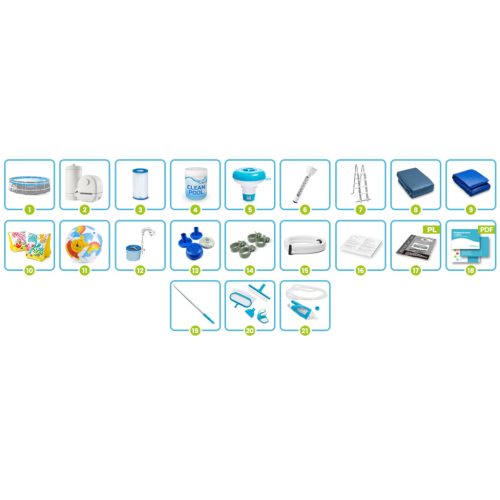 Keretes kerti medence 488 x 122 cm 21 az 1-ben INTEX 26730