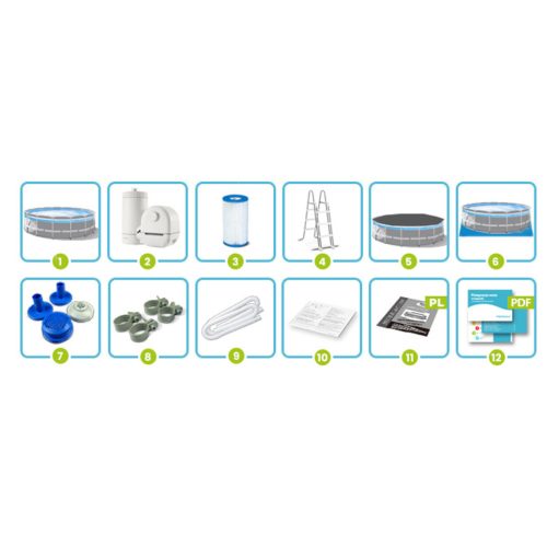 Keretes kerti medence 488 x 122 cm 11 az 1-ben INTEX 26730