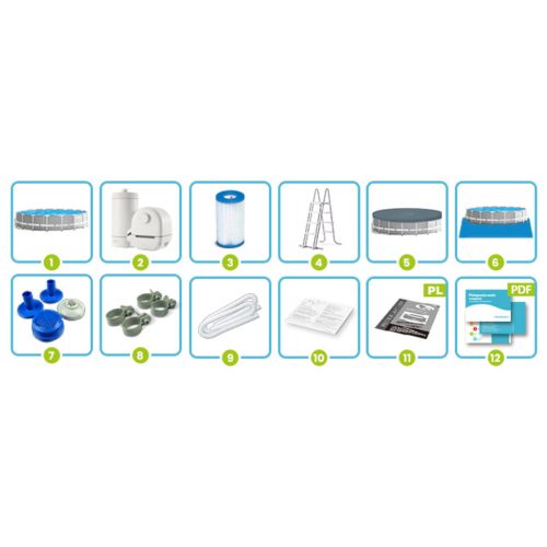 Keretes kerti medence 549 x 122 cm 6 az 1-ben INTEX 26732