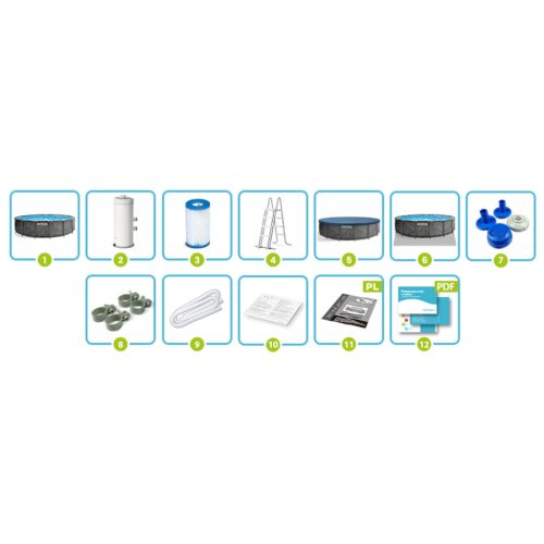 Keretes kerti medence 457 x 122 cm 12 az 1-ben INTEX 26742