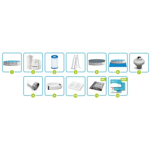 Keretes kerti medence 610 x 132 cm 12 az 1-ben INTEX 26756
