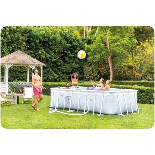 Keretes kerti medence 400 x 200 x 100 cm készlet 18 az 1-ben INTEX 26780