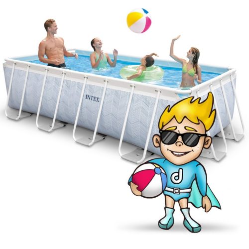 Keretes kerti medence 400 x 200 x 100 cm 4 az 1-ben INTEX 26780