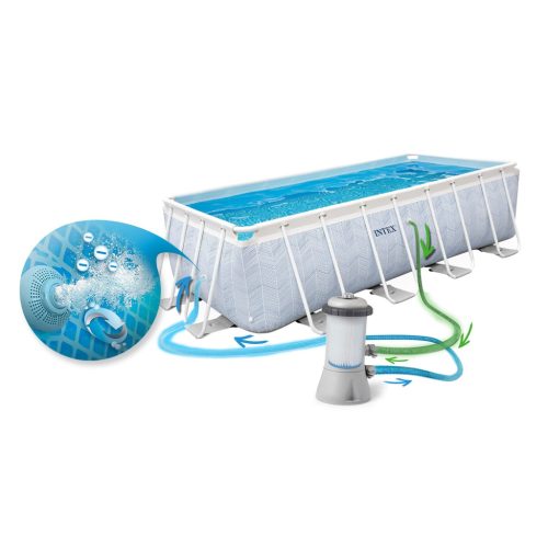 Keretes kerti medence 400 x 200 x 100 cm 4 az 1-ben INTEX 26780