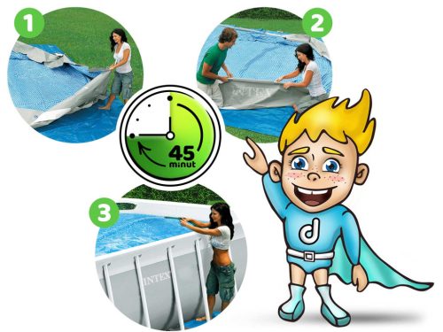 Prism Frame keretes kerti medence 300 x 175 x 80 cm 4 az 1-ben INTEX 26784