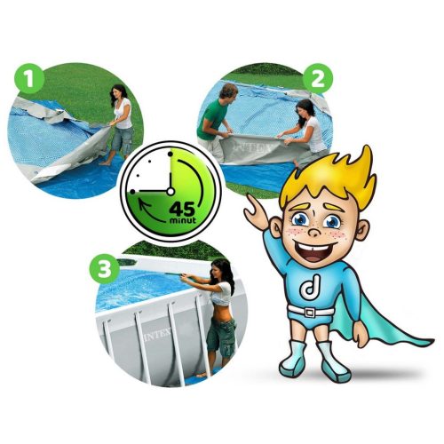 Keretes kerti medence 400 x 200 x 100 cm 17 az 1-ben INTEX 26788