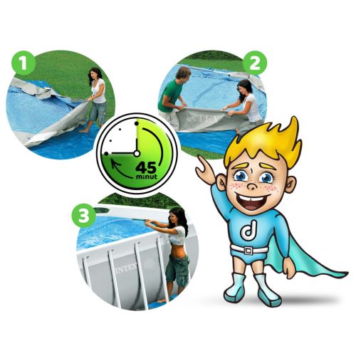 Keretes kerti medence 400 x 200 x 100 cm 4 az 1-ben INTEX 26788